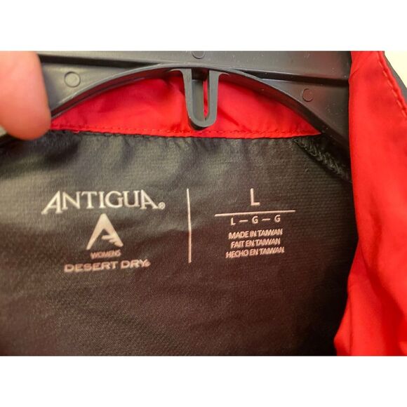 Antigua Jacket Womens Large Black Zip Windbreaker Golf Wilderness Fortune Bay - Picture 14 of 15